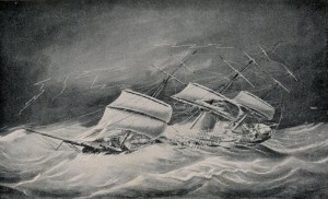 Lichtstraal, tekening in 1868 gemaakt door de bekende scheepsschilder Jacob Spin